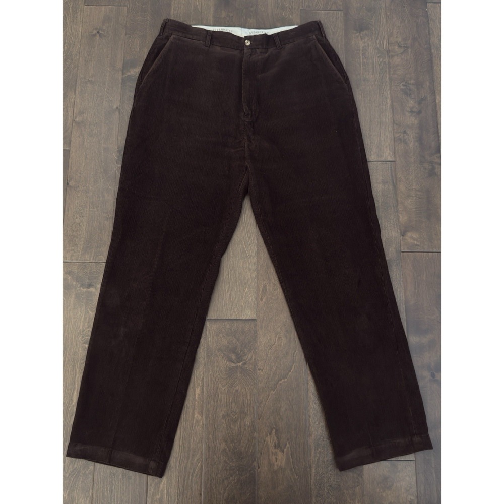Clearwater Outfitters Men's Flat Front Corduroy Brown Dress Pants Size 38x34